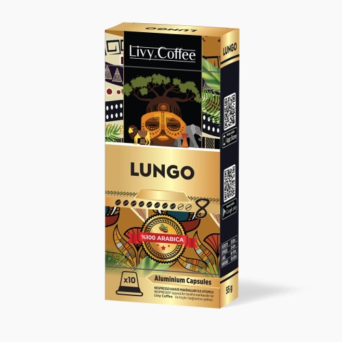 Livy Coffee® Alüminyum Nespresso Uyumlu Kapsül Kahve Lungo 10 Kapsül
