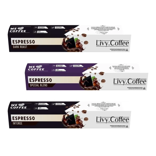 Livy Coffee Nespresso Uyumlu Kapsül Kahve Espresso 3 Paket Karma 30 Kapsül
